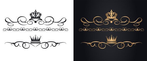 Vintage elements in royal style for design