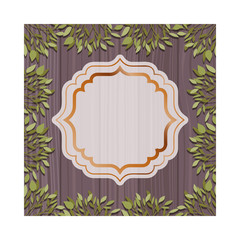 frame with foliage isolated icon