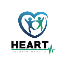 Medical and Love Health care Logo Vector