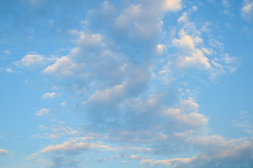 blue sky with white clouds Nature background.