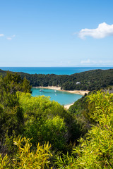 Fototapeta na wymiar The Abel Tasman National Park beach on a beautiful sunny day