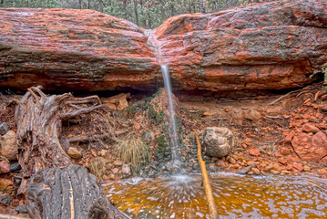 A small waterfall in Wilson Canyon after a rainfall. Located in Sedona AZ.