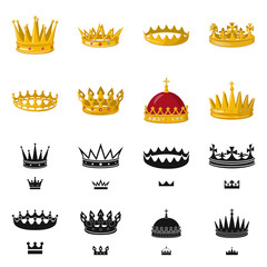 Isolated object of medieval and nobility symbol. Set of medieval and monarchy vector icon for stock.
