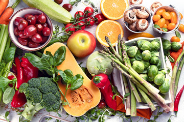 Healthy food. Vegetables and fruits