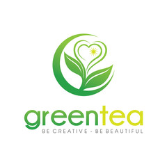 Green Tea Logo Inspiration Vector