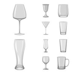 Vector illustration of capacity and glassware icon. Set of capacity and restaurant stock vector illustration.