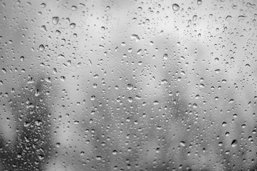 water drops on the glass