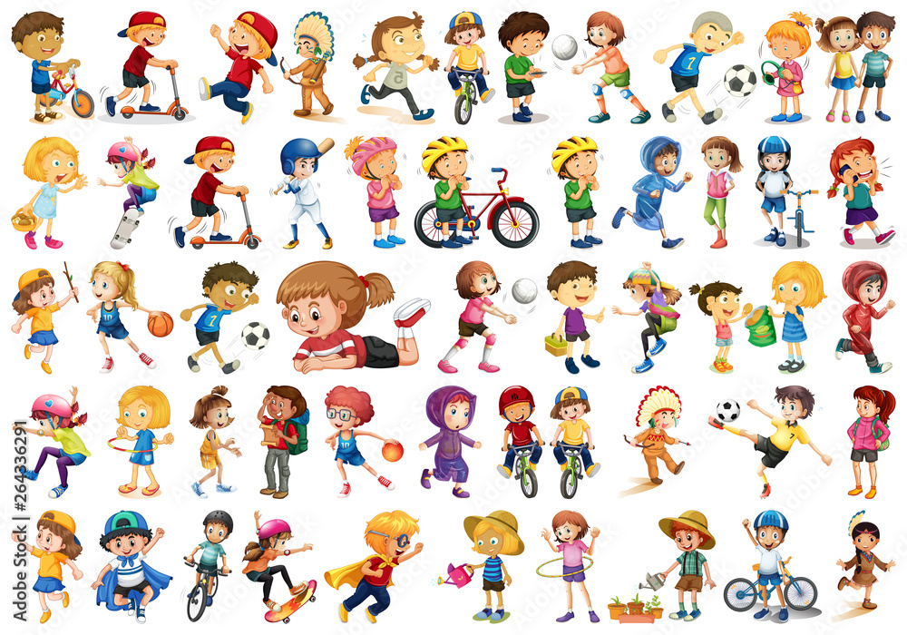 Canvas Prints set of children character