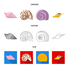 Isolated object of animal and decoration sign. Collection of animal and ocean vector icon for stock.