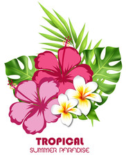 Design template card exotic floral design for banner, flyer, invitation, poster