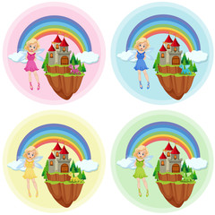 Set of fairy at castle