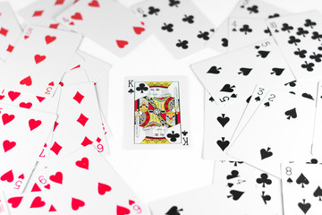 Playing Cards King card and back white background mockup