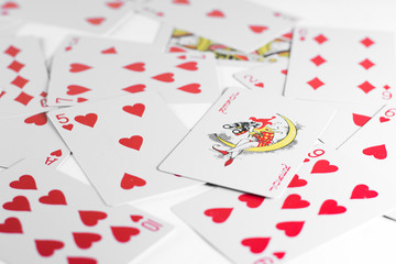 Playing cards, joker suit on white background