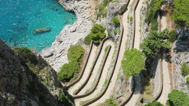 Via Krupp at Marina Piccola in Capri Island, Italy