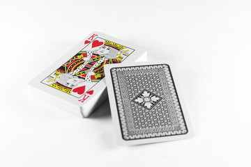 Playing Cards King card and back white background mockup