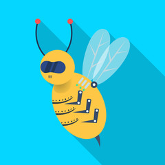 Vector design of bee and insect symbol. Set of bee and steampunk stock vector illustration.