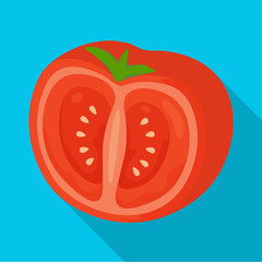 Vector design of slice and tomato symbol. Set of slice and half stock symbol for web.