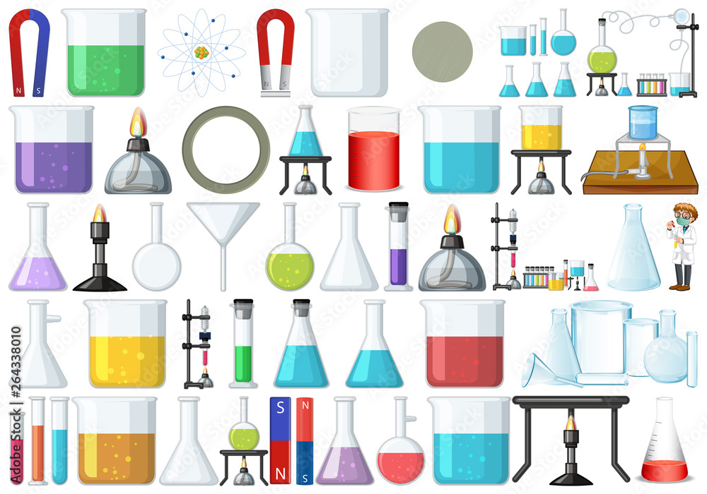 Wall mural Set of lab tools