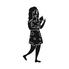 Vector design of woman and prehistoric icon. Set of woman and female stock vector illustration.