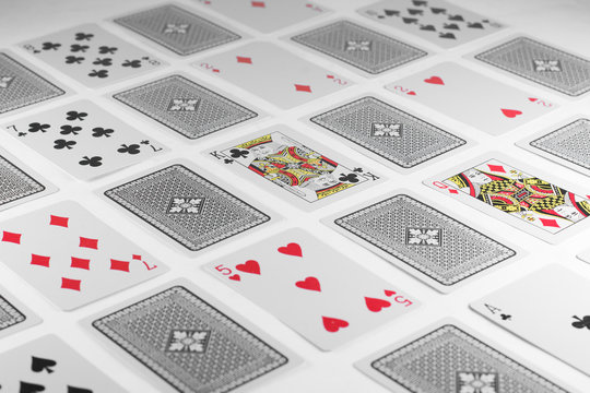 Playing Cards King card and back white background mockup