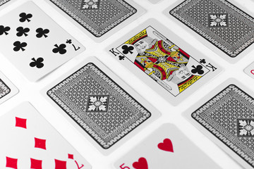 Playing Cards King card and back white background mockup