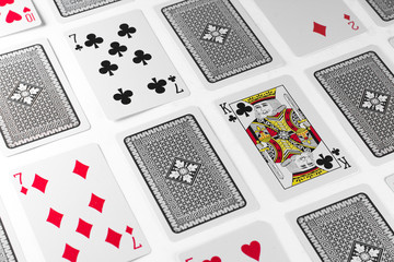 Playing Cards King card and back white background mockup