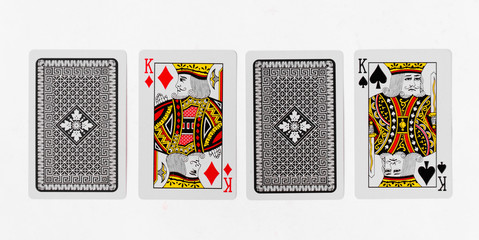 Playing Cards King card suite and back white background mockup