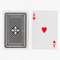 Playing cards, Ace suite with back on white background