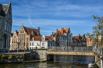 Fototapeta na wymiar Historical centre of Bruges in sunny day