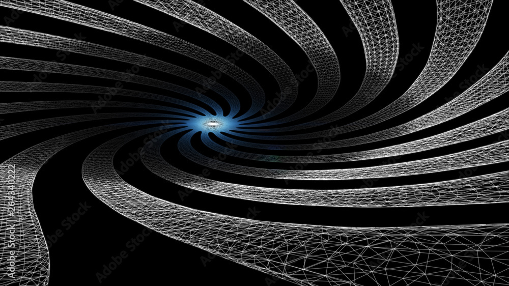 Poster 3d illustration of the future display across the concept of connection of cyber information technolo