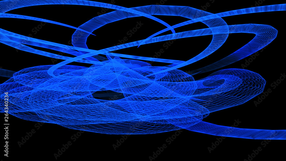 Aufkleber 3d illustration of the future display across the concept of connection of cyber information technolo