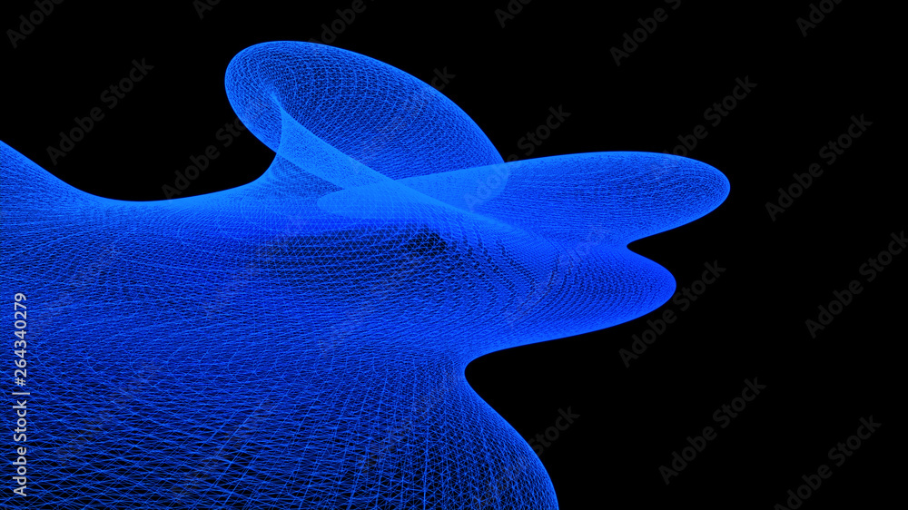 Poster 3d illustration of the future display across the concept of connection of cyber information technolo
