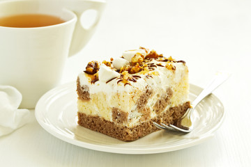 Chocolate Cake with caramel and nuts.