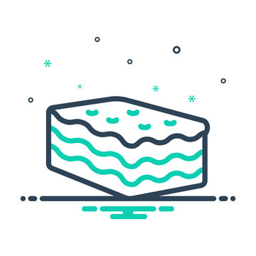 recommend clip art: Mix line icon for lasagna cheese