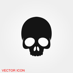 Skull icon vector sign symbol for design