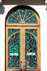 entrance door to the building built in the 18th century. Saint-Petersburg