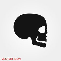 Skull icon vector sign symbol for design