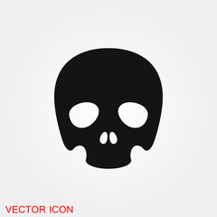 Skull icon vector sign symbol for design