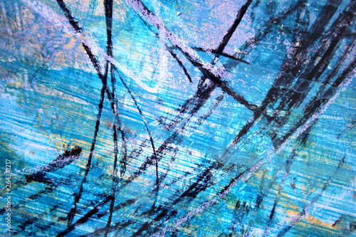 Abstract Blue with Black artistic painted background