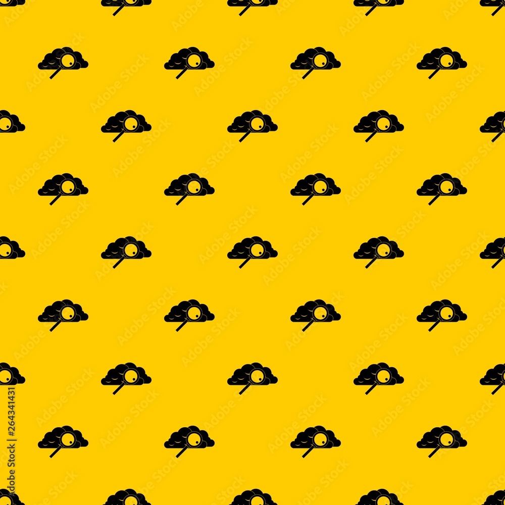 Poster cloud with magnifying glass pattern seamless vector repeat geometric yellow for any design