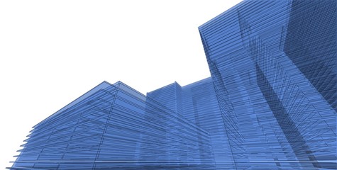 Obraz na płótnie Canvas 3D illustration architecture building perspective lines.