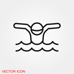 Swimming icon vector sign symbol for design