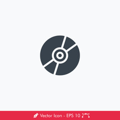 Simple Disc (CD) Icon / Vector