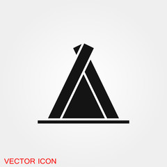 Camping tent icon vector sign symbol for design