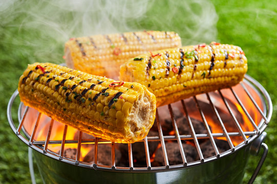 Grilling Fresh Corn On Grid