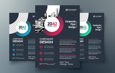 Naklejka premium City Background Business Book Cover Design Template