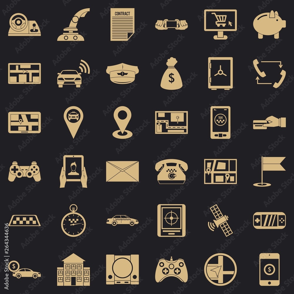 Poster Message icons set. Simple style of 36 message vector icons for web for any design