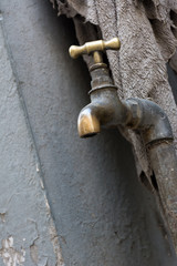 old rusty water tap