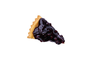 blueberry pie on white background