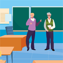 teachers couple in the classroom characters